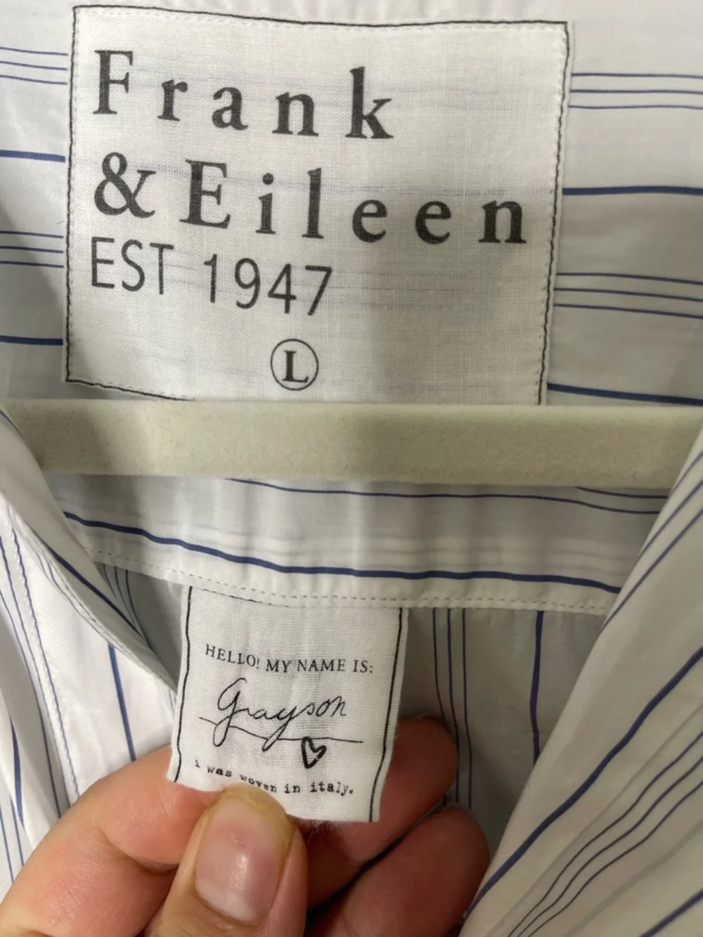 Frank & Eileen NWOT Grayson White Striped Button Down Relaxed Tunic Shirt Sz L - Picture 4 of 11